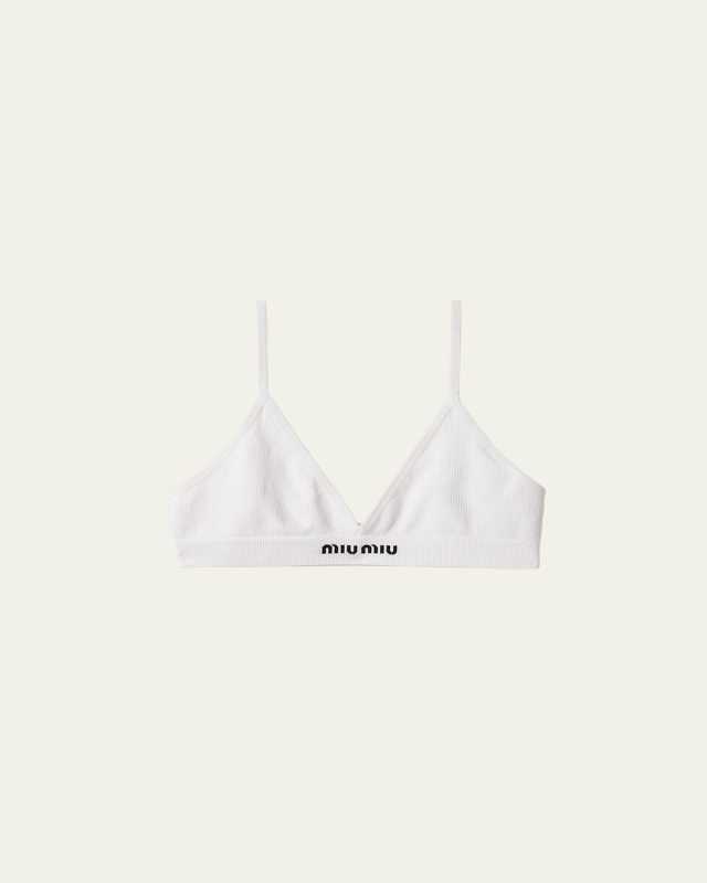 Seamless Jacquard Logo Bra Top